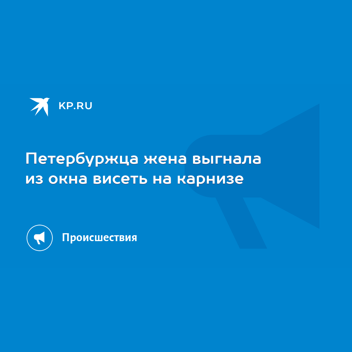 Петербуржца жена выгнала из окна висеть на карнизе - KP.RU