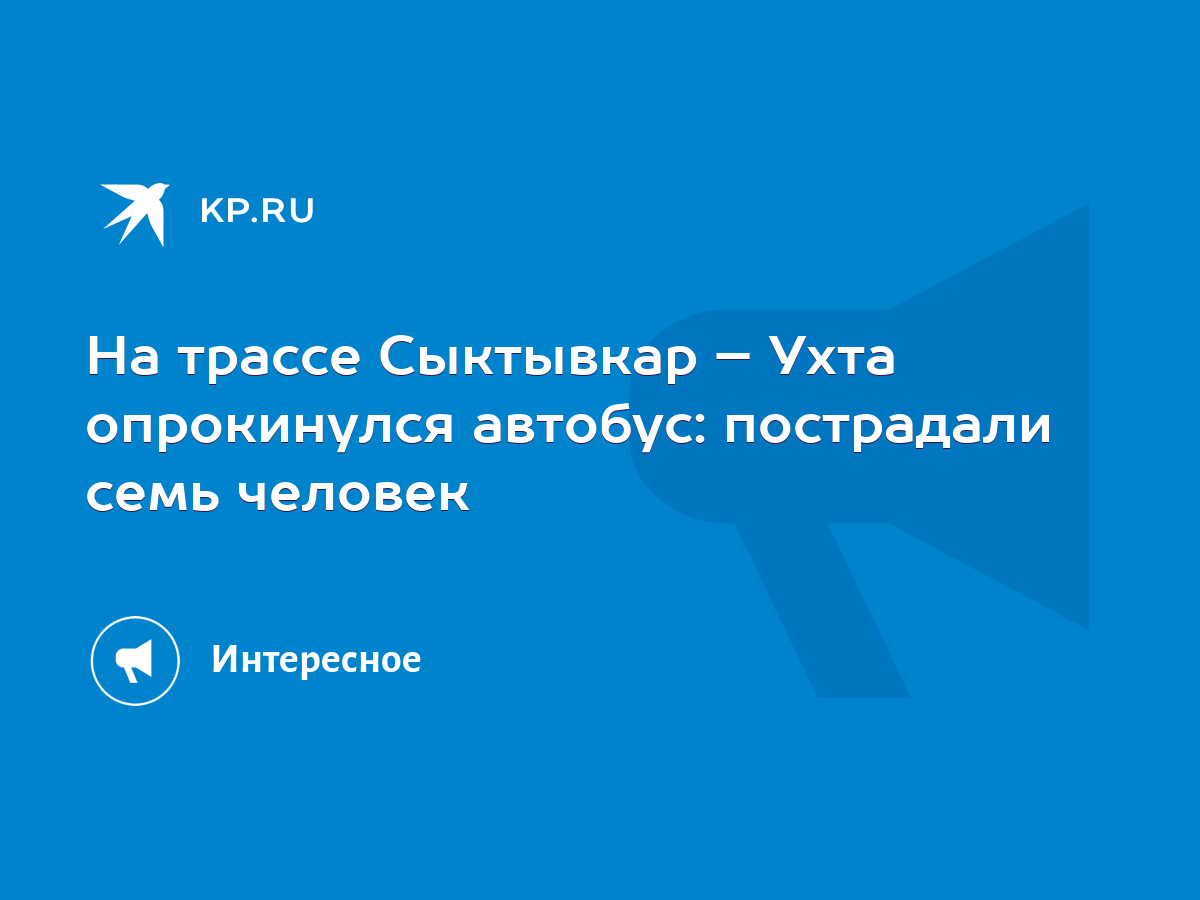 На трассе Сыктывкар – Ухта опрокинулся автобус: пострадали семь человек -  KP.RU