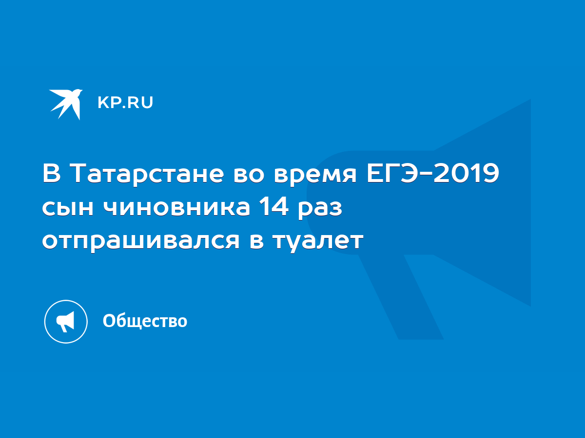 В Татарстане во время ЕГЭ-2019 сын чиновника 14 раз отпрашивался в туалет -  KP.RU