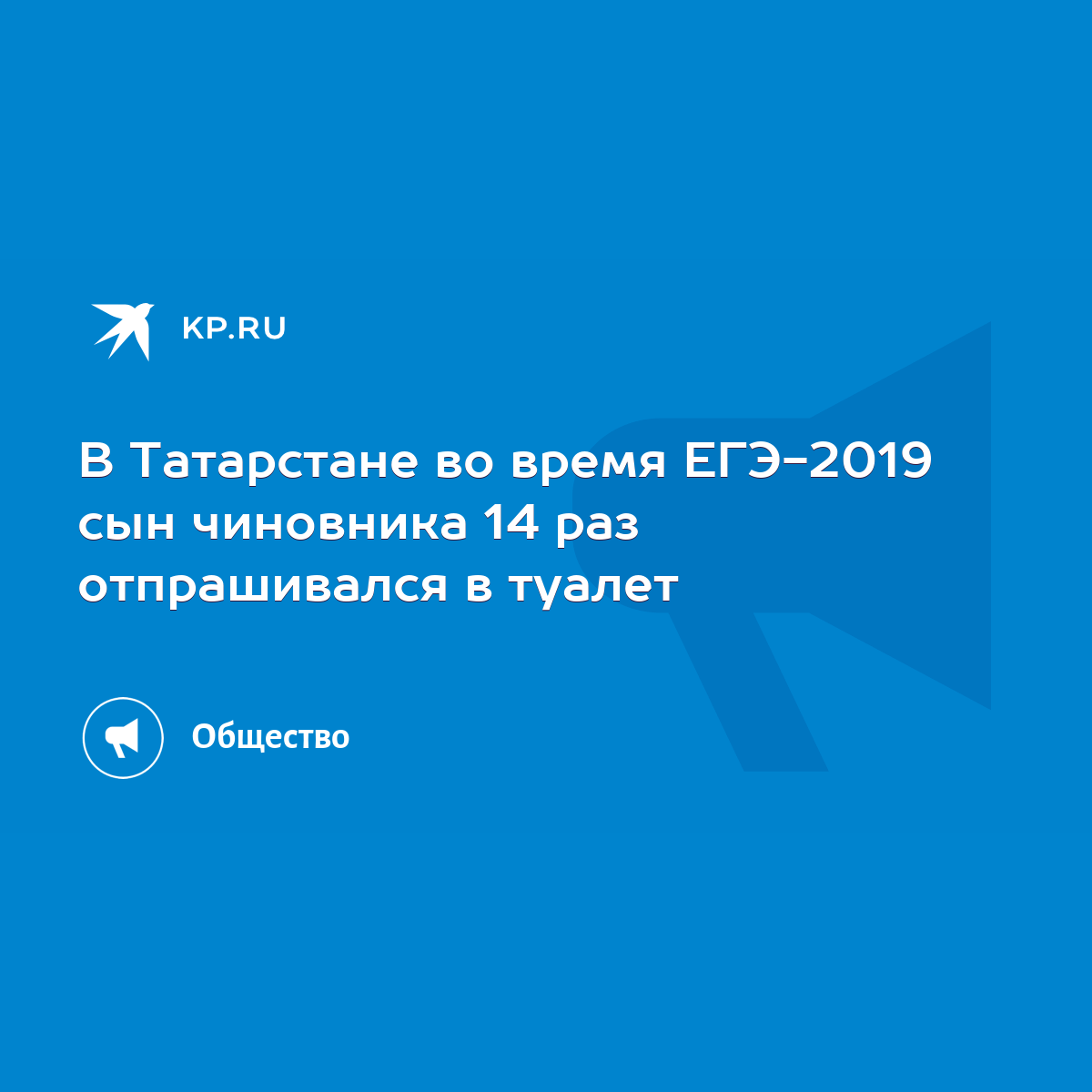 В Татарстане во время ЕГЭ-2019 сын чиновника 14 раз отпрашивался в туалет -  KP.RU