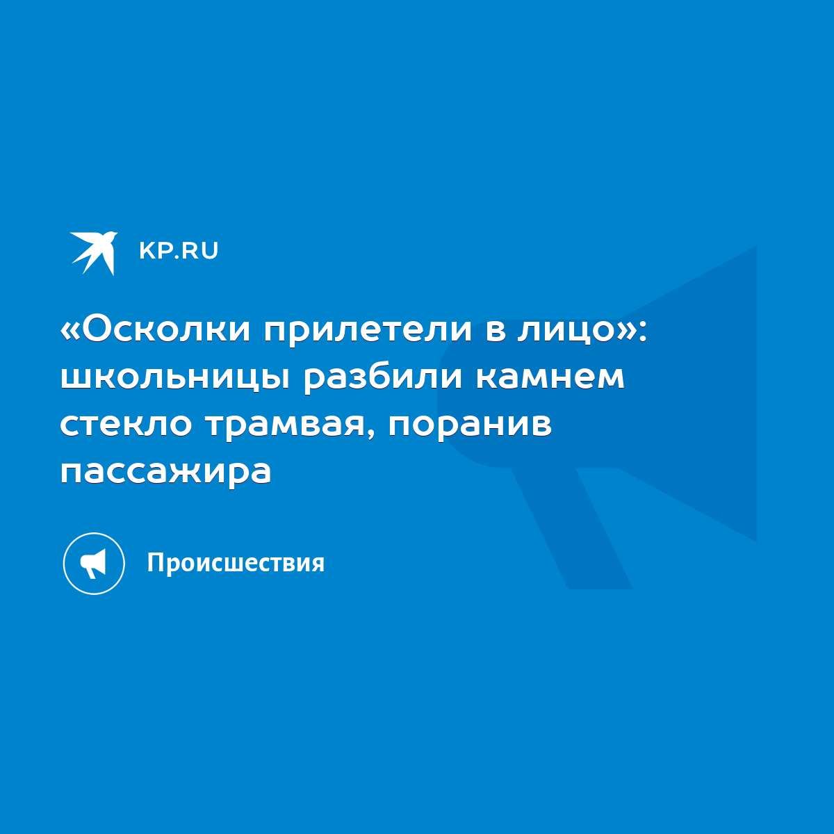 Осколки прилетели в лицо»: школьницы разбили камнем стекло трамвая, поранив  пассажира - KP.RU