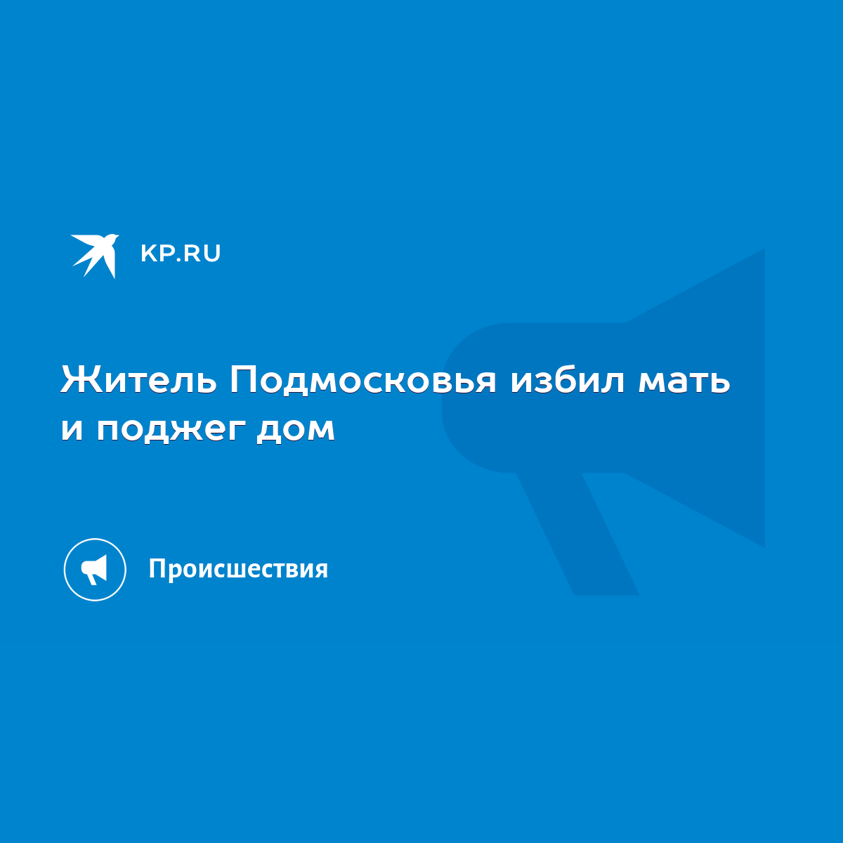 Житель Подмосковья избил мать и поджег дом - KP.RU