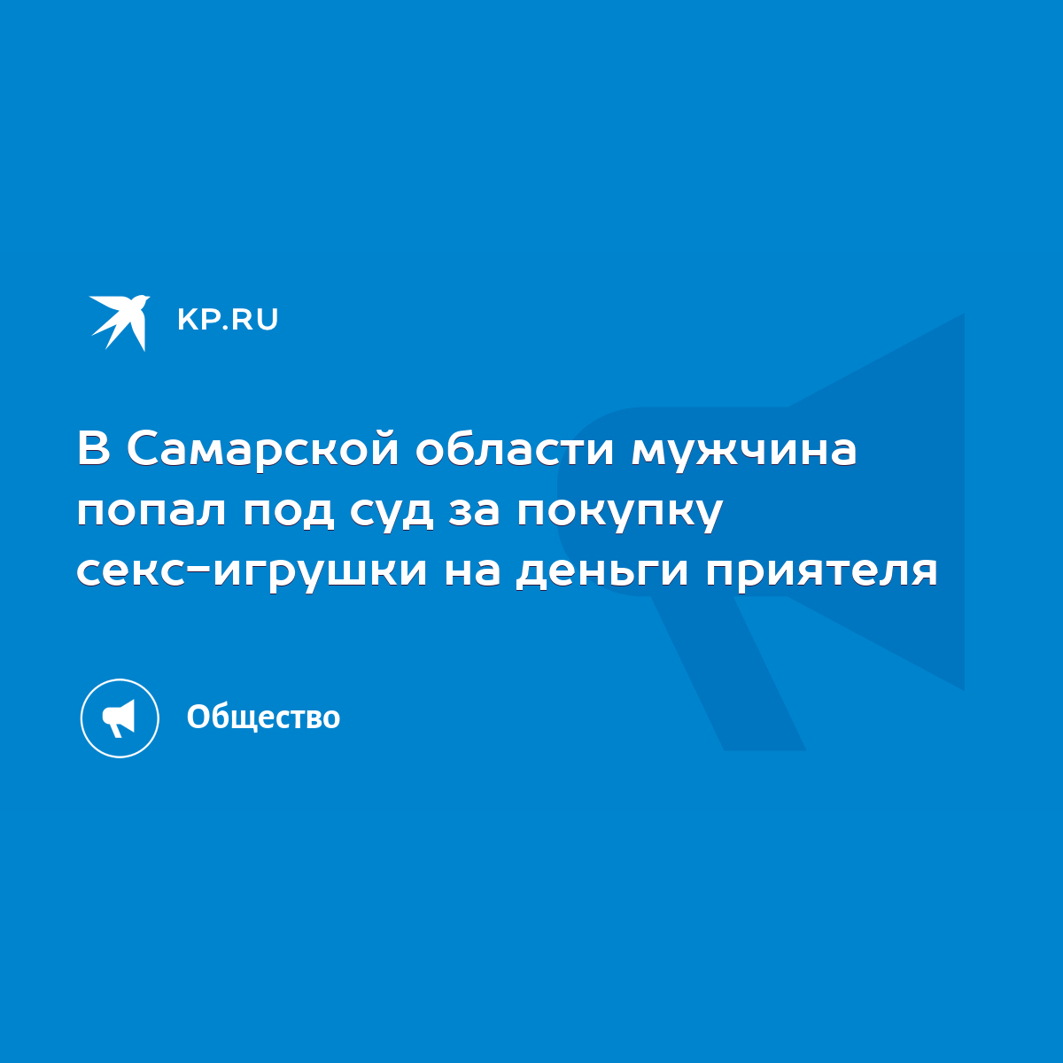 В Самарской области мужчина попал под суд за покупку секс-игрушки на деньги  приятеля - KP.RU