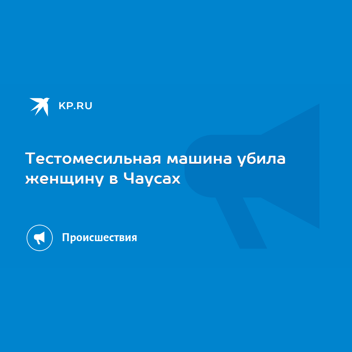 Тестомесильная машина убила женщину в Чаусах - KP.RU