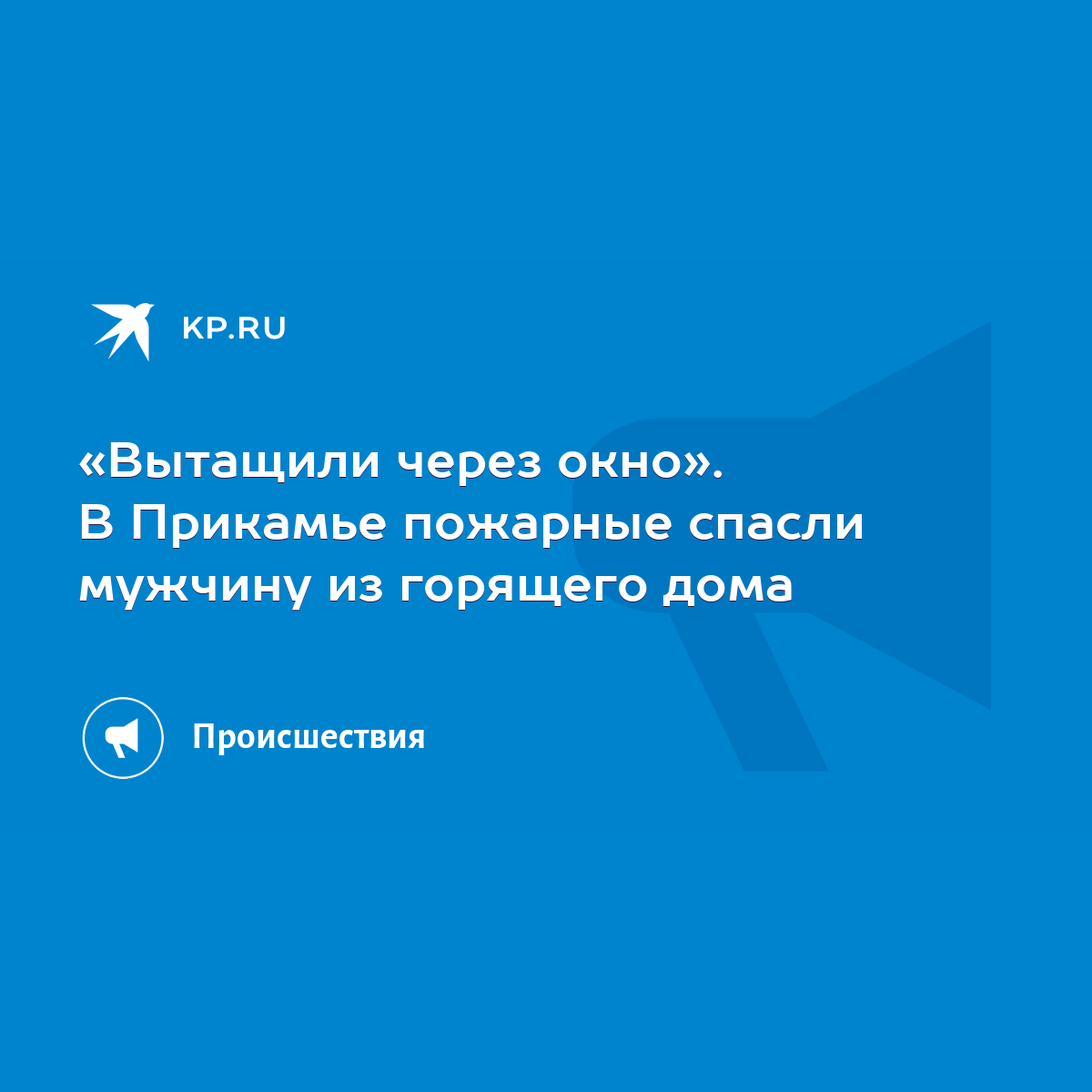 Вытащили через окно». В Прикамье пожарные спасли мужчину из горящего дома -  KP.RU