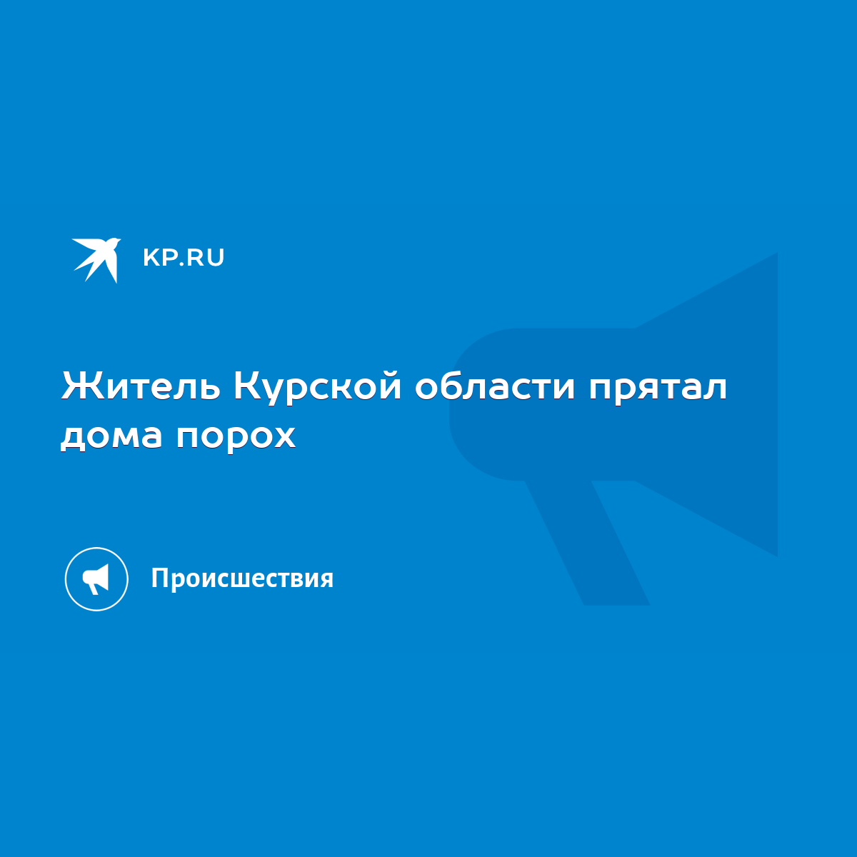 Житель Курской области прятал дома порох - KP.RU