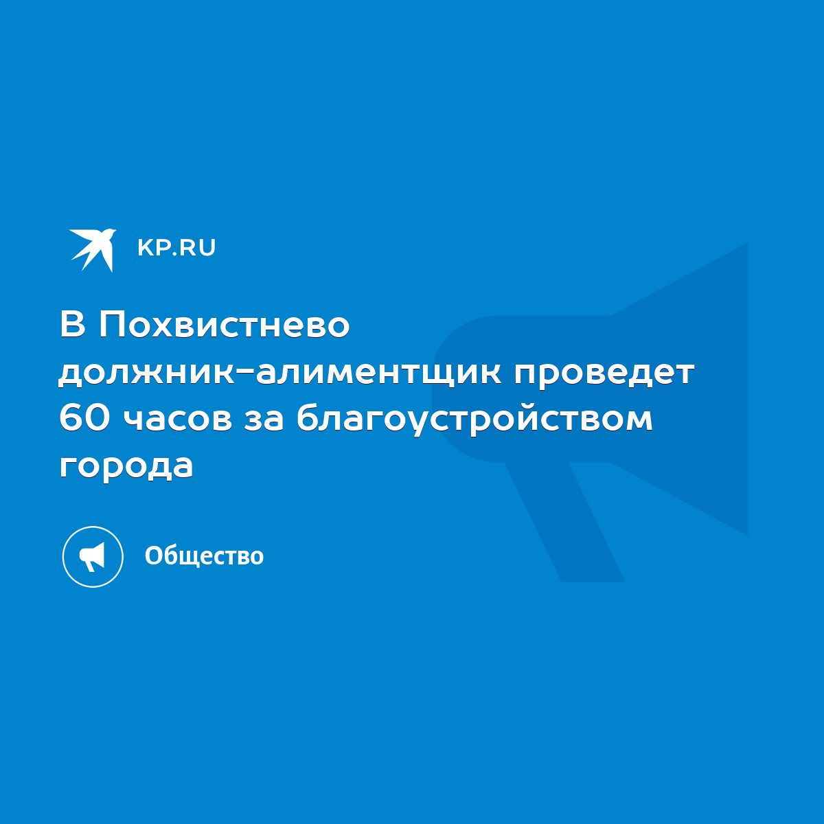 В Похвистнево должник-алиментщик проведет 60 часов за благоустройством  города - KP.RU