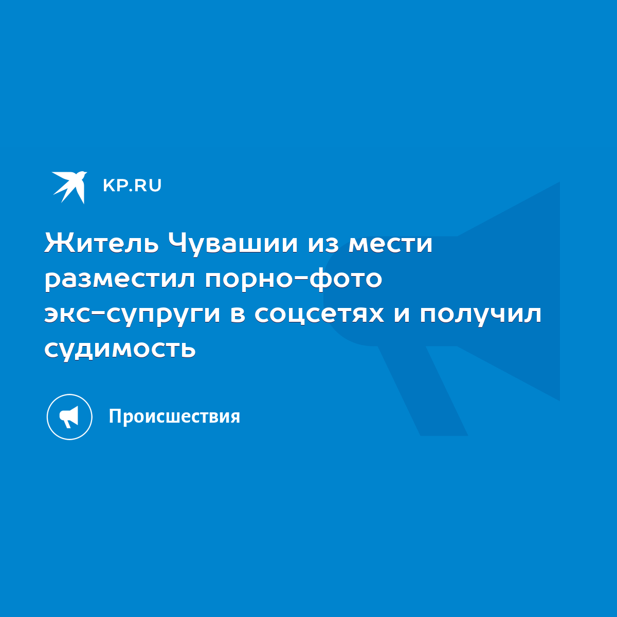 Житель Чувашии из мести разместил порно-фото экс-супруги в соцсетях и  получил судимость - KP.RU