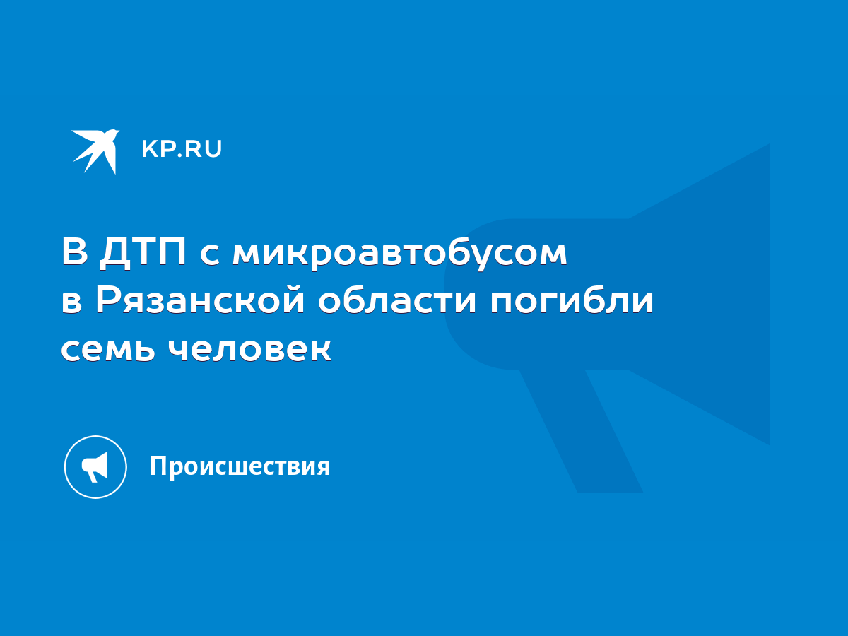 В ДТП с микроавтобусом в Рязанской области погибли семь человек - KP.RU