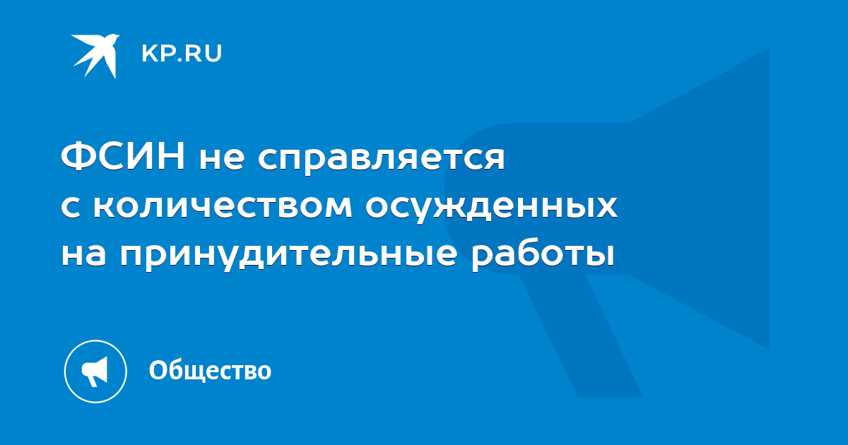 ФСИН не справляется с количеством осужденных на принудительные работы