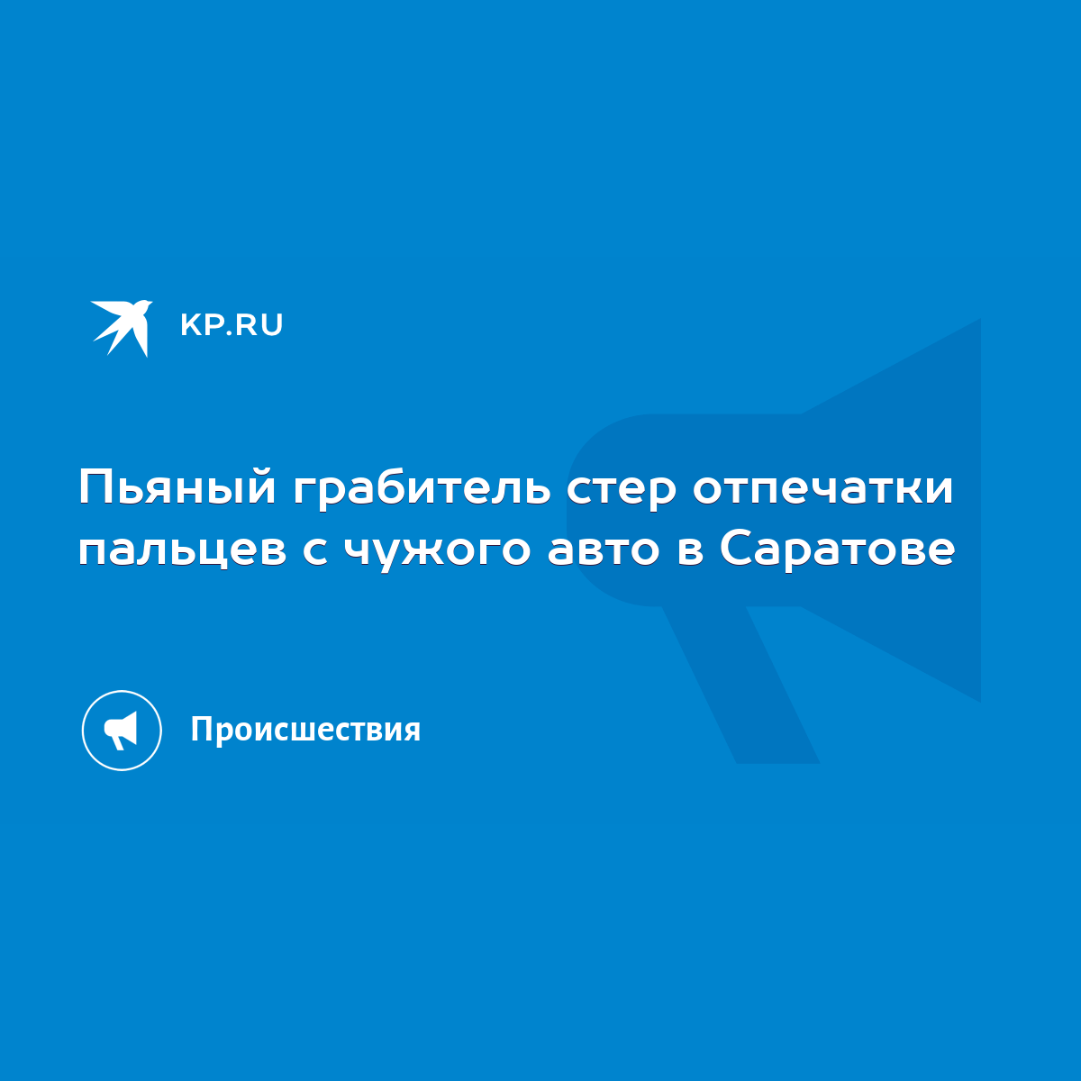 Пьяный грабитель стер отпечатки пальцев с чужого авто в Саратове - KP.RU