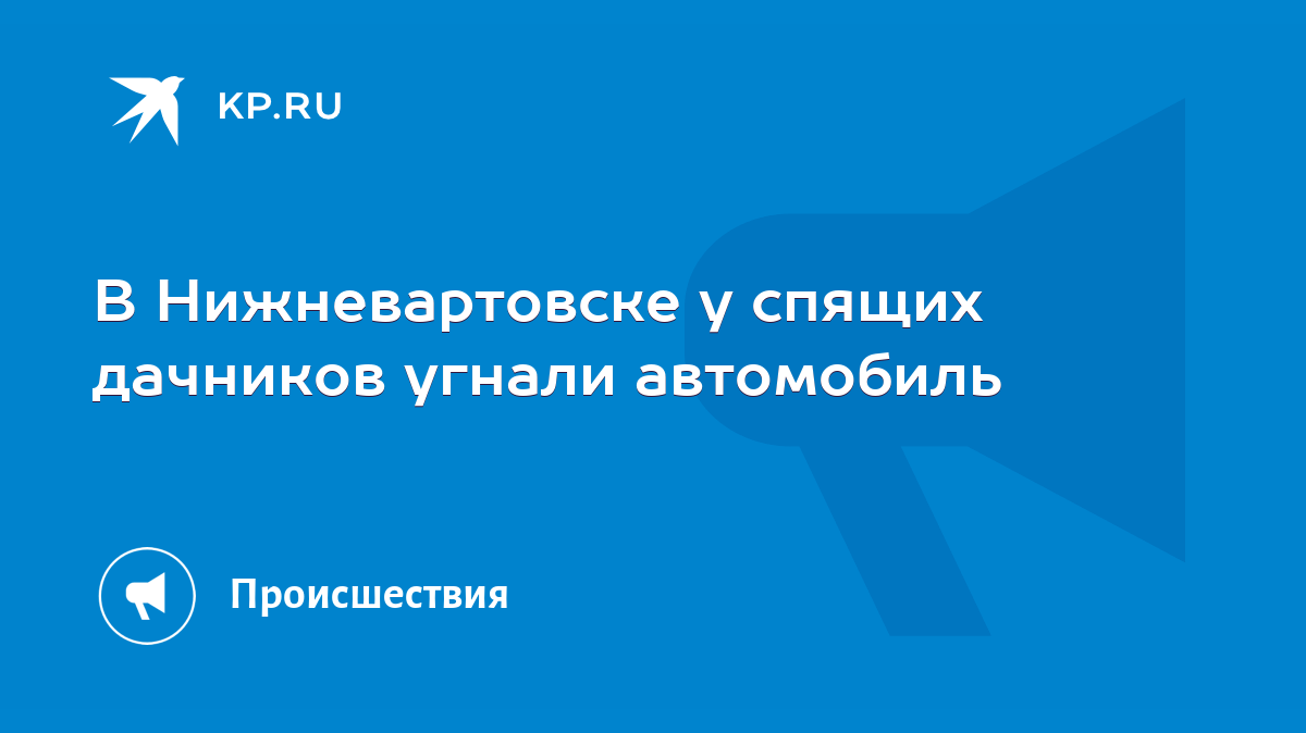 В Нижневартовске у спящих дачников угнали автомобиль - KP.RU