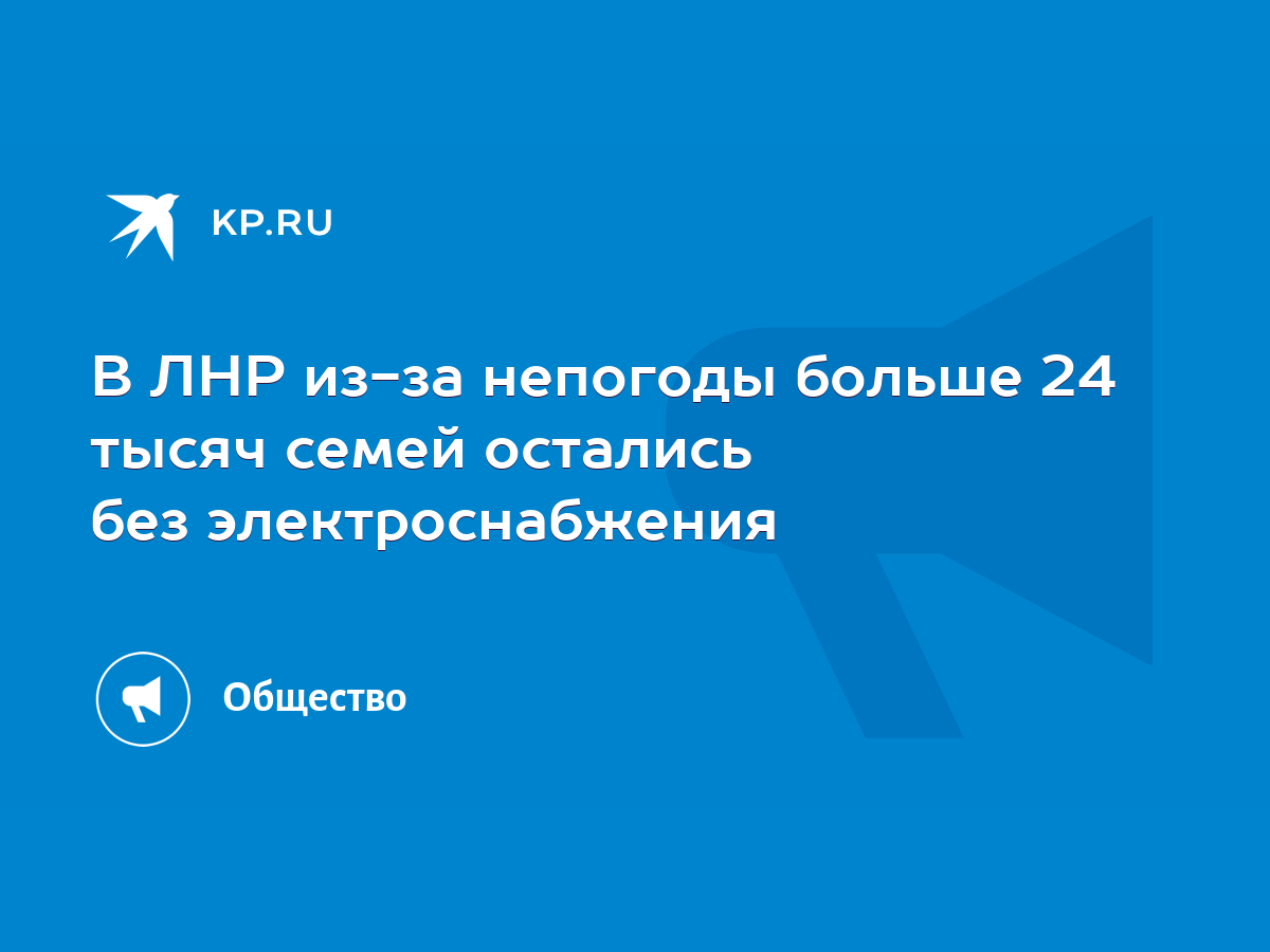 В ЛНР из-за непогоды больше 24 тысяч семей остались без электроснабжения -  KP.RU