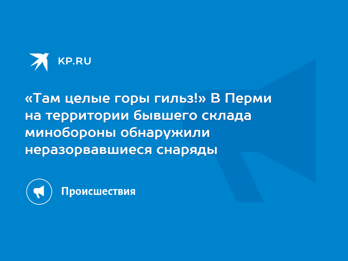 Там целые горы гильз!» В Перми на территории бывшего склада минобороны  обнаружили неразорвавшиеся снаряды - KP.RU