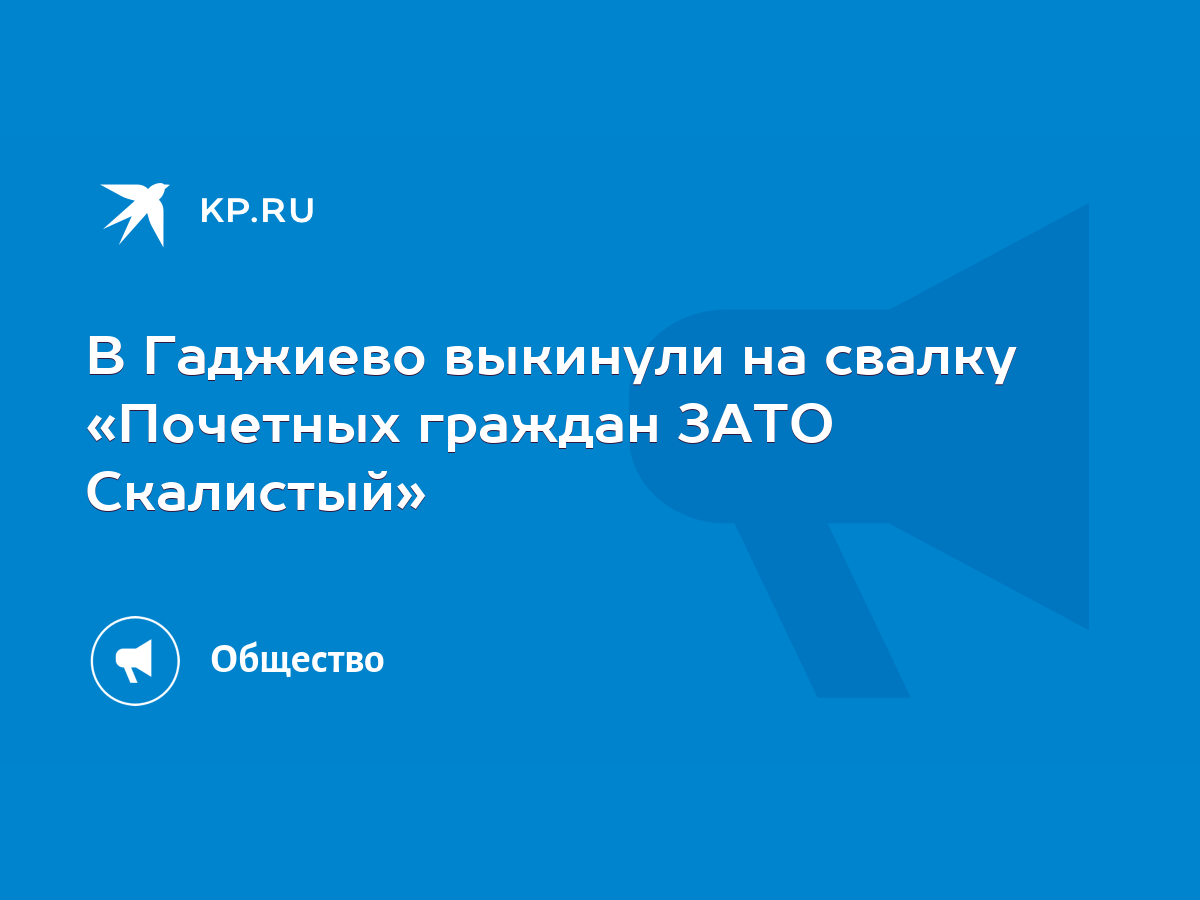 В Гаджиево выкинули на свалку «Почетных граждан ЗАТО Скалистый» - KP.RU