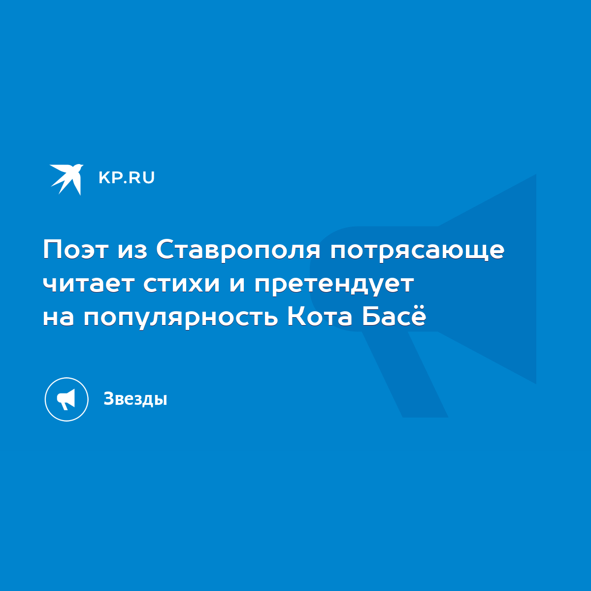 Поэт из Ставрополя потрясающе читает стихи и претендует на популярность  Кота Басё - KP.RU