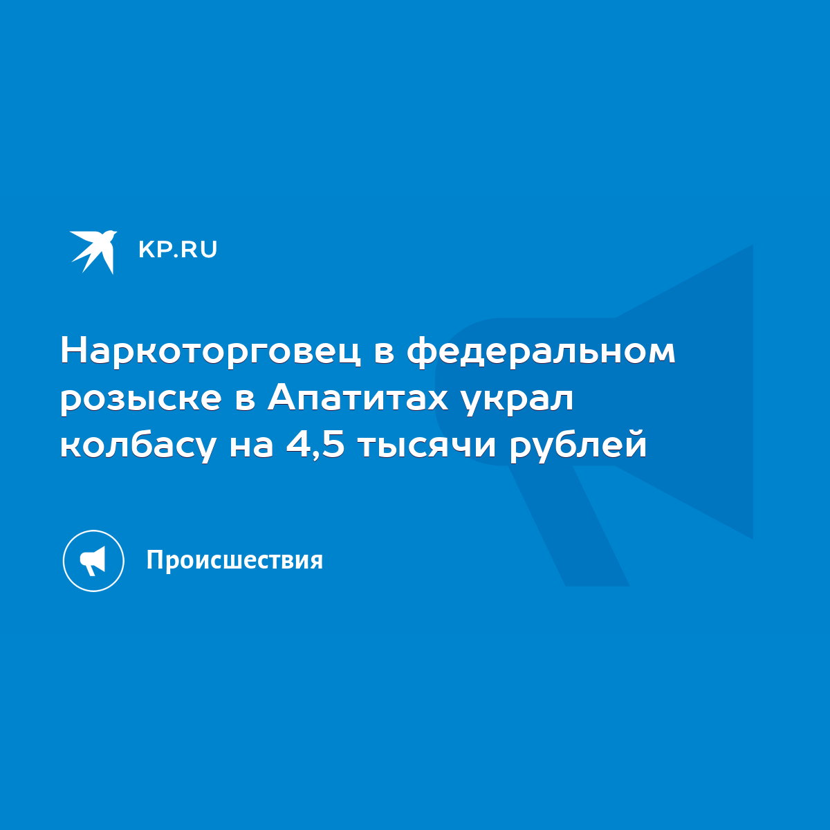 Наркоторговец в федеральном розыске в Апатитах украл колбасу на 4,5 тысячи  рублей - KP.RU