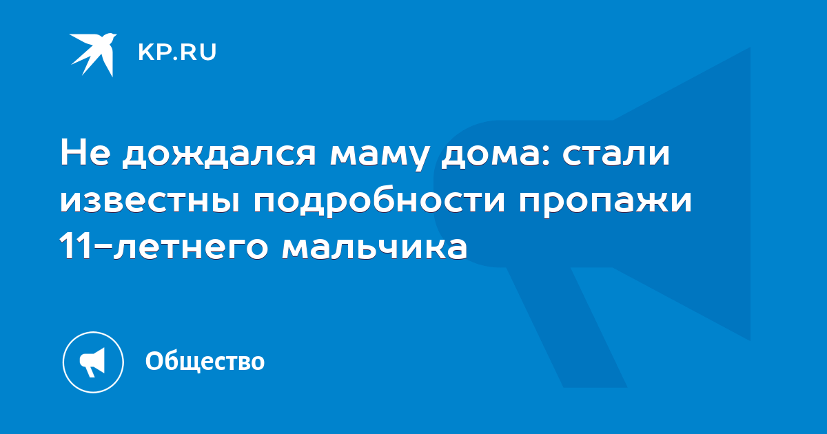 Не дождался маму дома: стали известны подробности пропажи 11-летнего