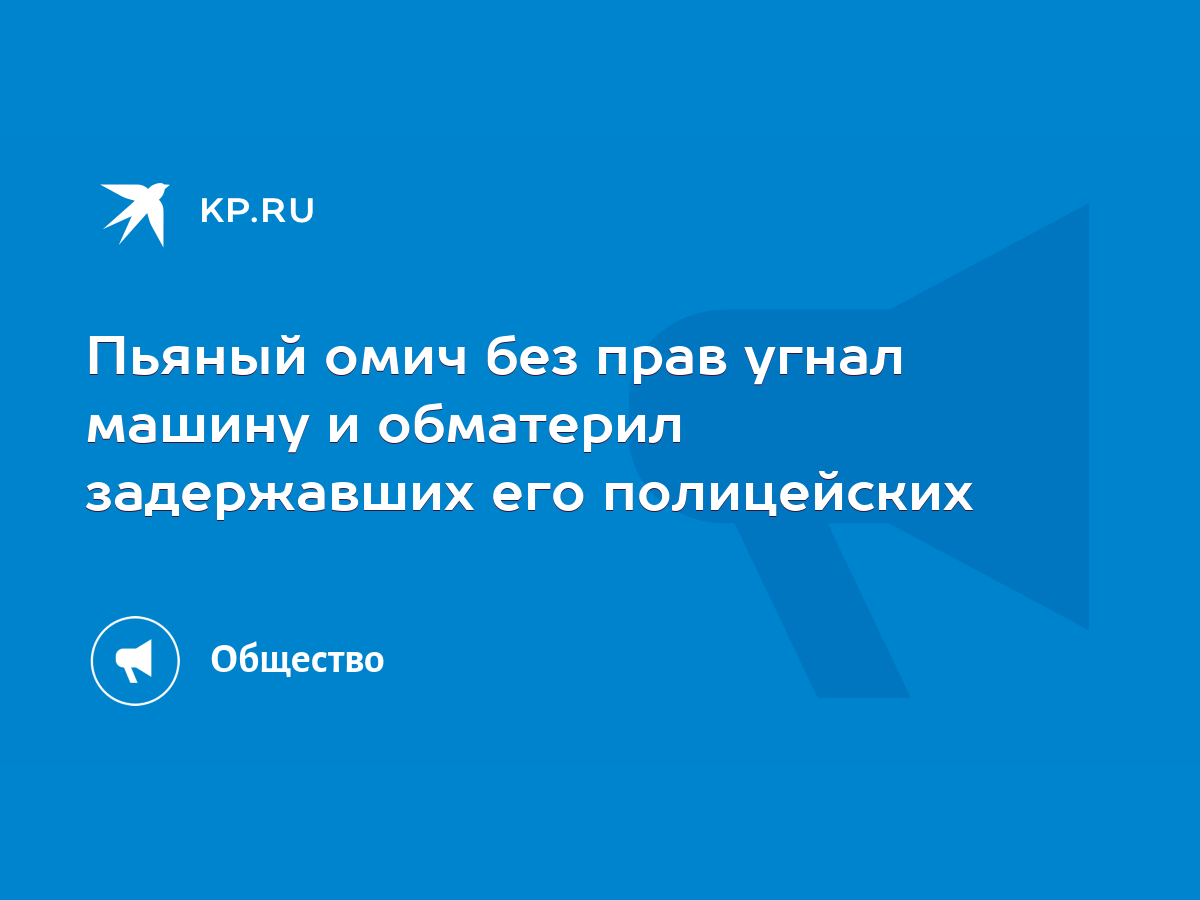 Пьяный омич без прав угнал машину и обматерил задержавших его полицейских -  KP.RU