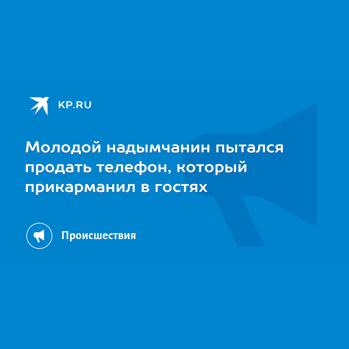 Молодой надымчанин пытался продать телефон, который прикарманил в гостях -  KP.RU