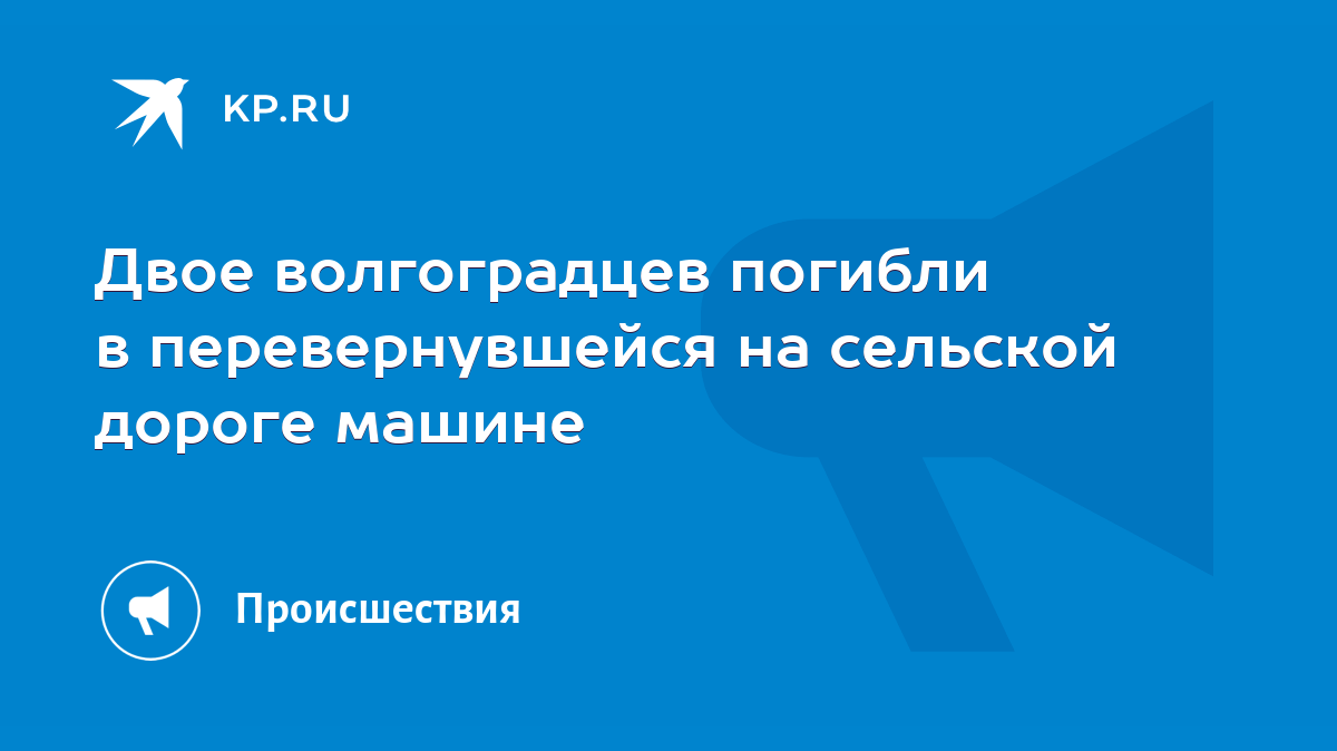 Двое волгоградцев погибли в перевернувшейся на сельской дороге машине -  KP.RU