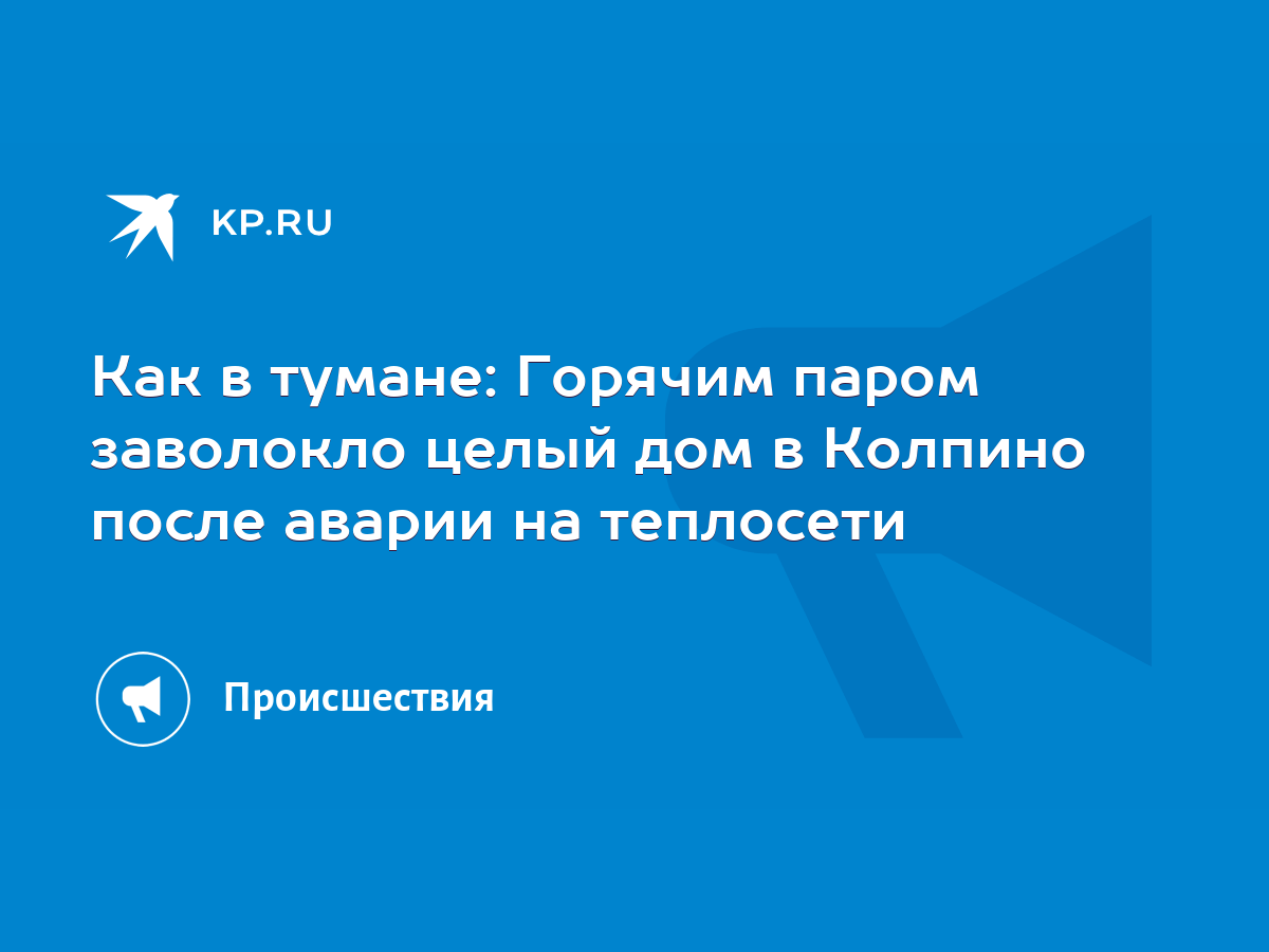 Как в тумане: Горячим паром заволокло целый дом в Колпино после аварии на  теплосети - KP.RU