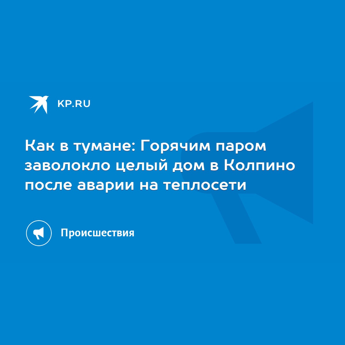 Как в тумане: Горячим паром заволокло целый дом в Колпино после аварии на  теплосети - KP.RU