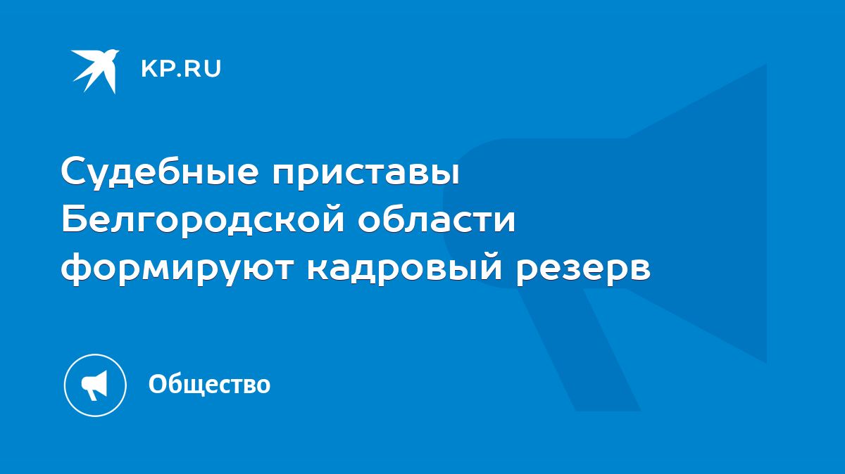 Судебные приставы Белгородской области формируют кадровый резерв - KP.RU