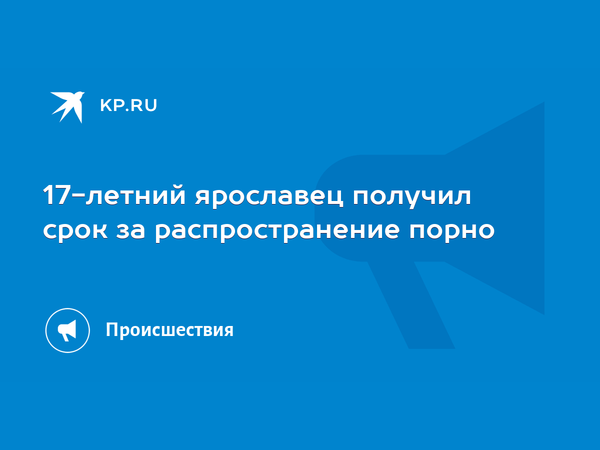 17-летний ярославец получил срок за распространение порно - KP.RU