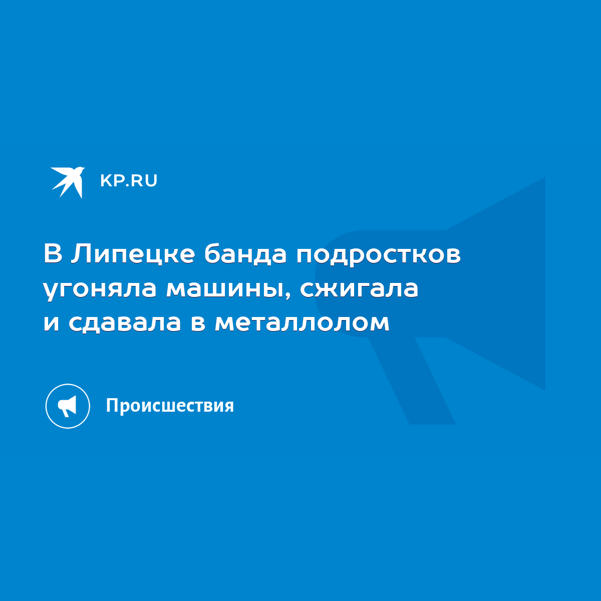 В Липецке банда подростков угоняла машины, сжигала и сдавала в металлолом -  KP.RU