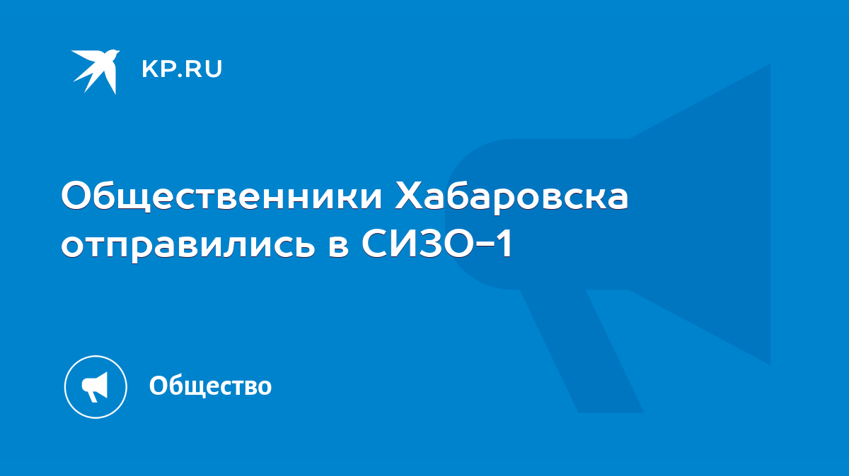 Общественники Хабаровска отправились в СИЗО-1 - KP.RU