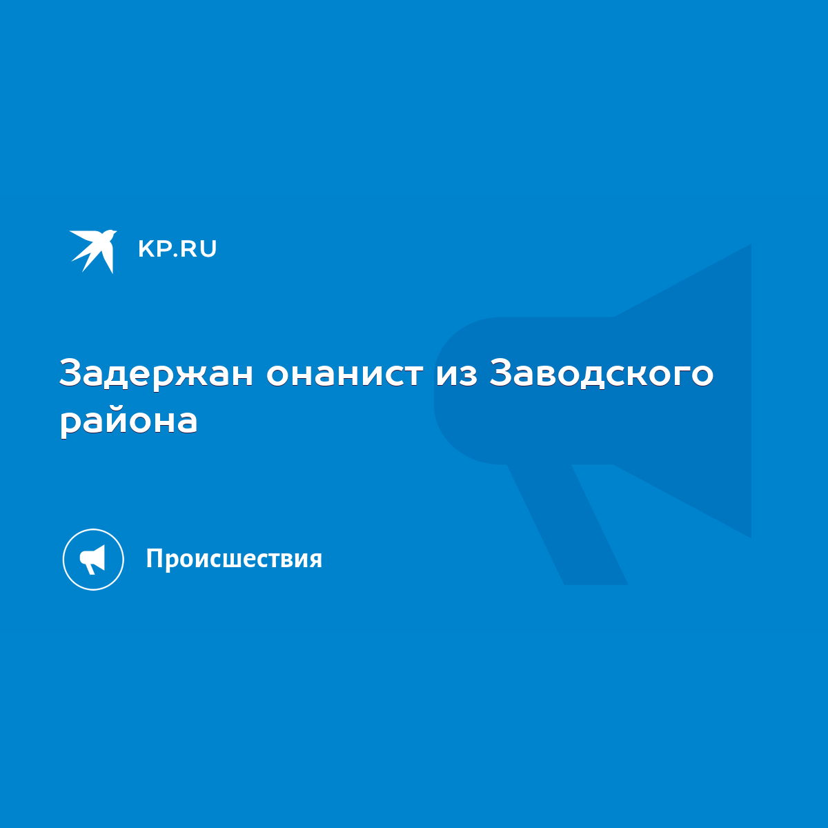 Задержан онанист из Заводского района - KP.RU