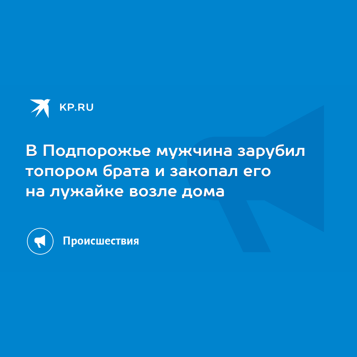 В Подпорожье мужчина зарубил топором брата и закопал его на лужайке возле  дома - KP.RU