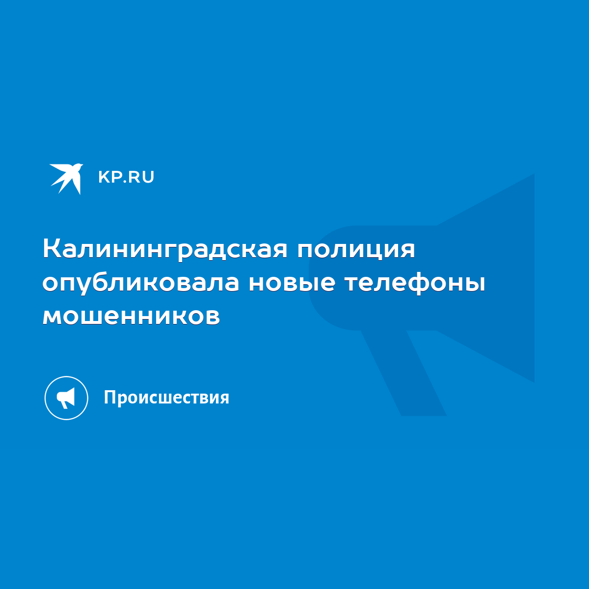 Калининградская полиция опубликовала новые телефоны мошенников - KP.RU