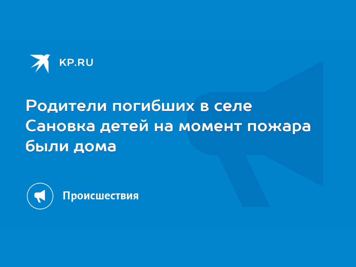 Родители погибших в селе Сановка детей на момент пожара были дома - KP.RU