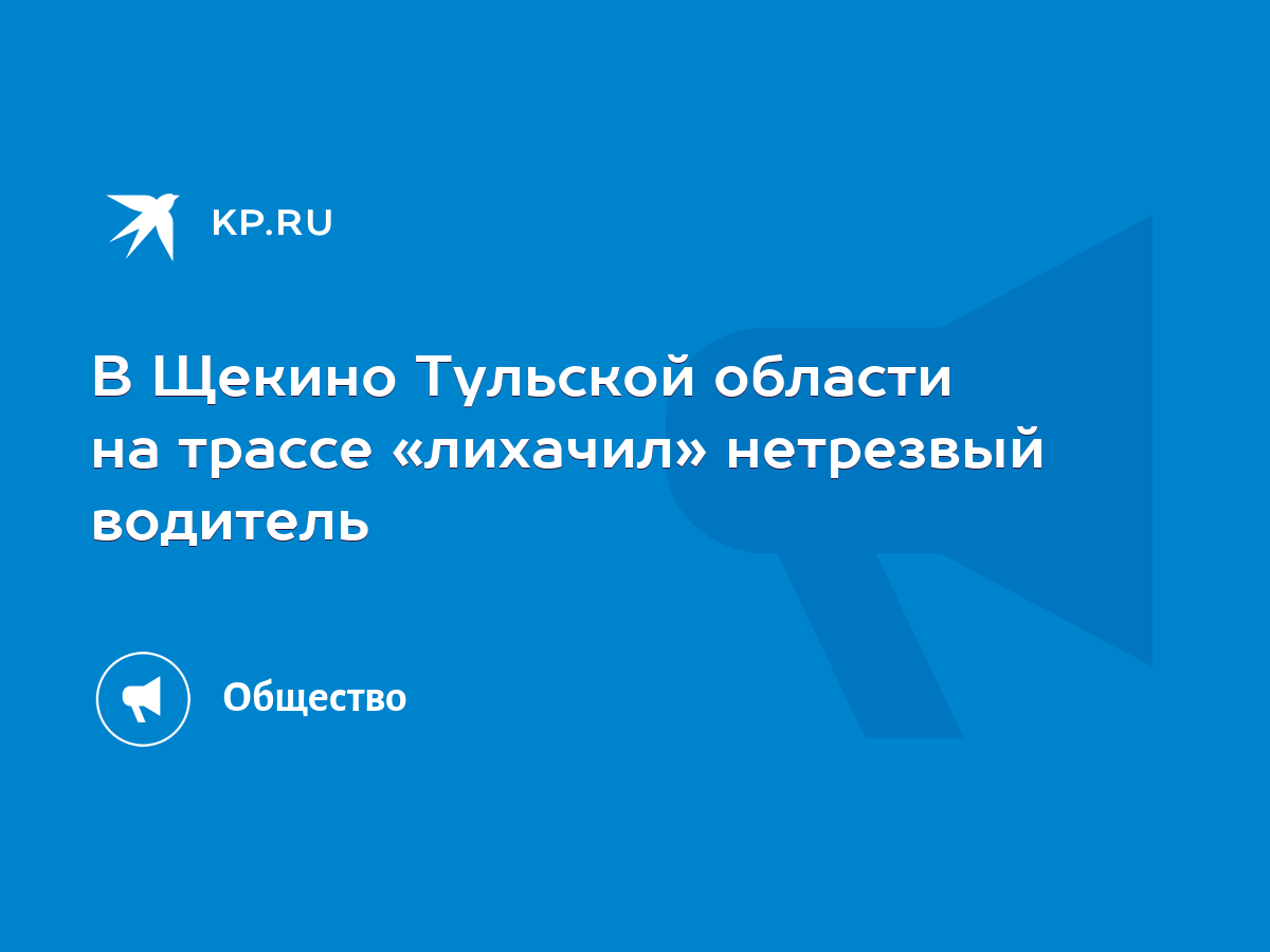 В Щекино Тульской области на трассе «лихачил» нетрезвый водитель - KP.RU