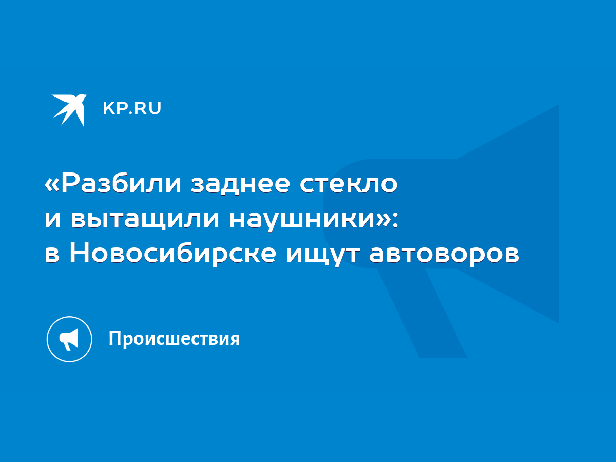 Разбили заднее стекло и вытащили наушники»: в Новосибирске ищут автоворов -  KP.RU