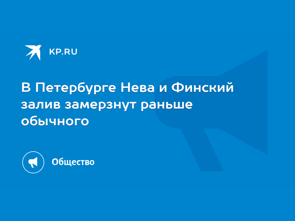 В Петербурге Нева и Финский залив замерзнут раньше обычного - KP.RU