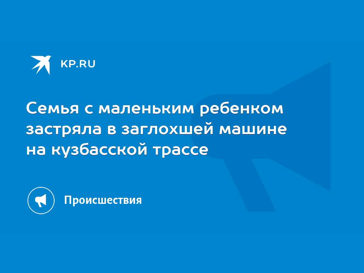 Семья с маленьким ребенком застряла в заглохшей машине на кузбасской трассе  - KP.RU