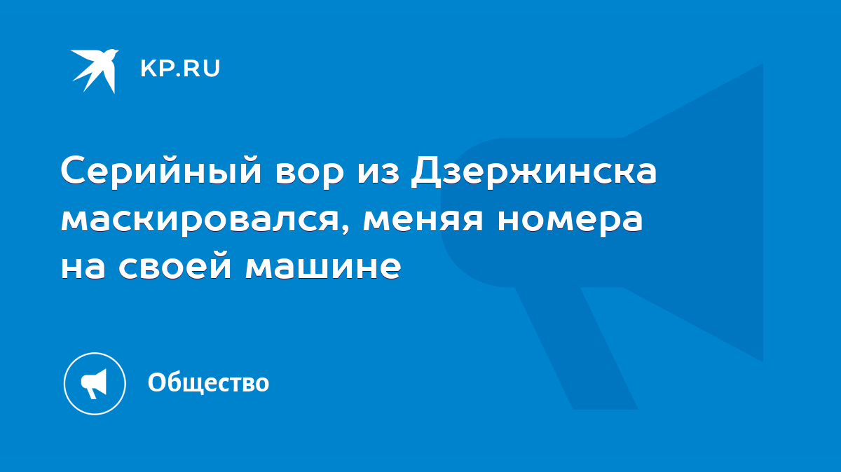 Серийный вор из Дзержинска маскировался, меняя номера на своей машине -  KP.RU