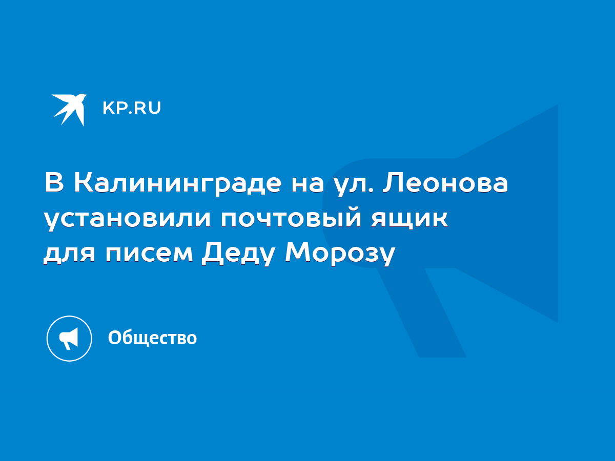 В Калининграде на ул. Леонова установили почтовый ящик для писем Деду  Морозу - KP.RU