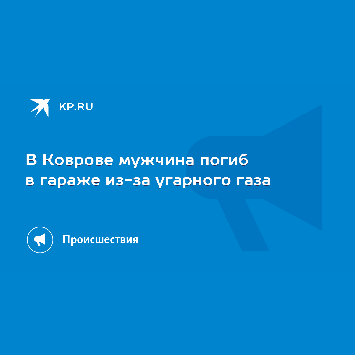 В Коврове мужчина погиб в гараже из-за угарного газа - KP.RU