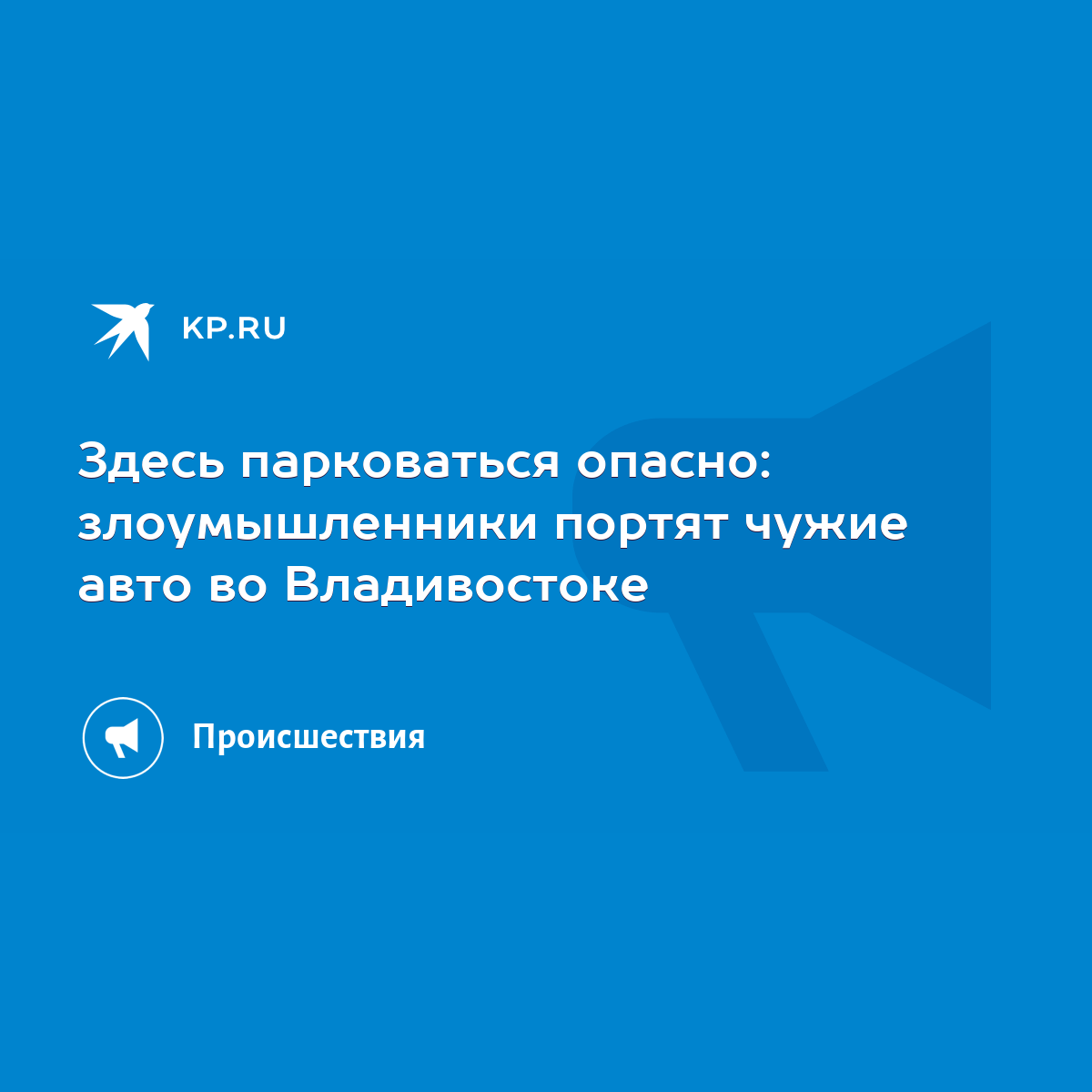 Здесь парковаться опасно: злоумышленники портят чужие авто во Владивостоке  - KP.RU