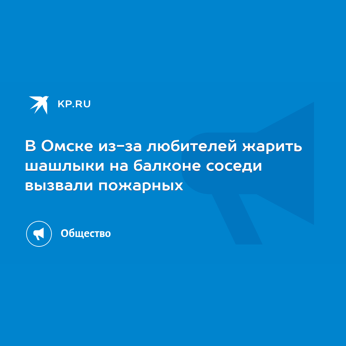 В Омске из-за любителей жарить шашлыки на балконе соседи вызвали пожарных -  KP.RU