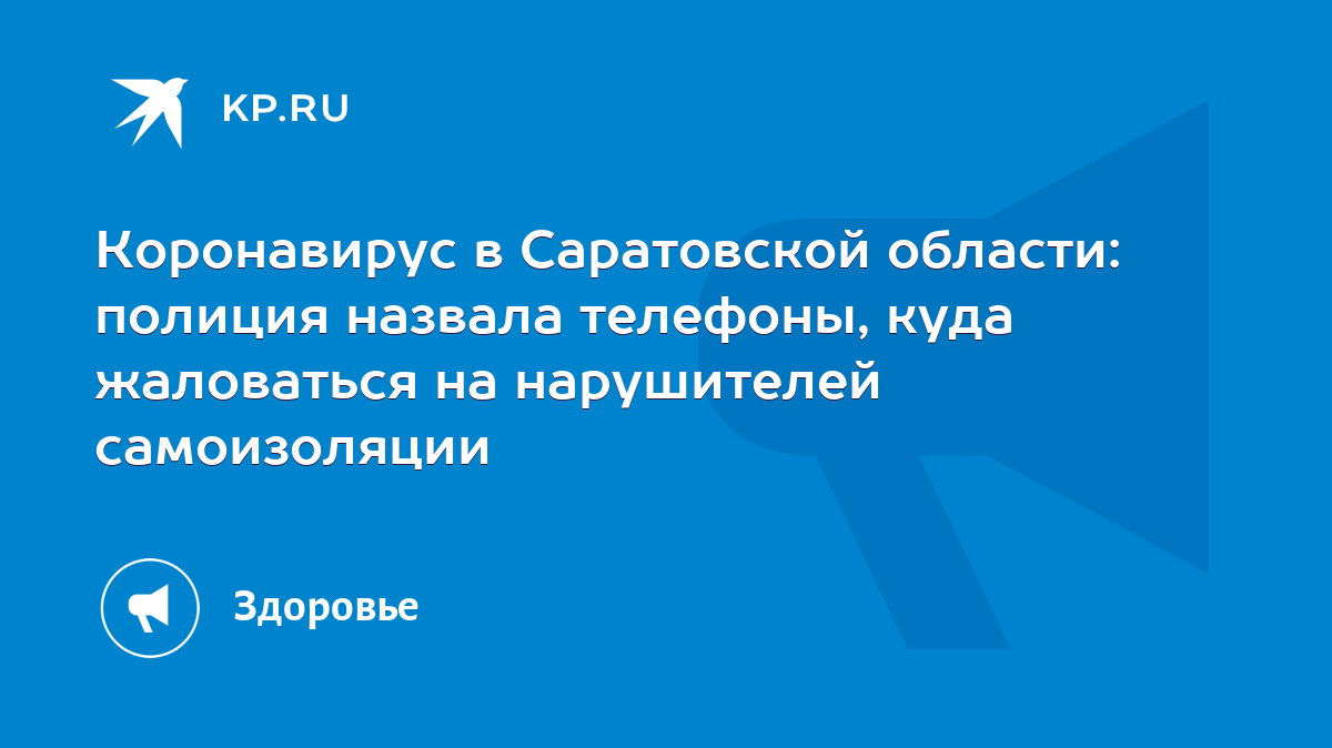 Коронавирус в Саратовской области: полиция назвала телефоны, куда  жаловаться на нарушителей самоизоляции - KP.RU