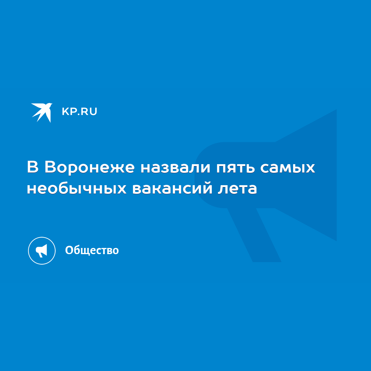 В Воронеже назвали пять самых необычных вакансий лета - KP.RU