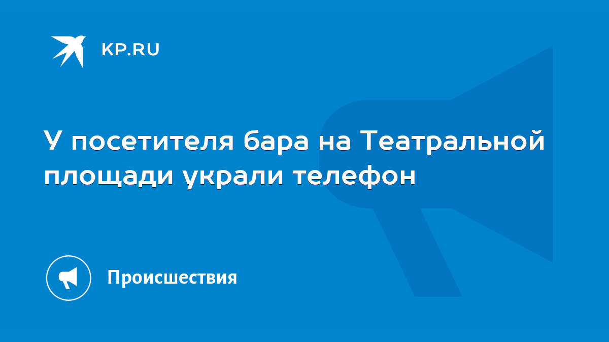 У посетителя бара на Театральной площади украли телефон - KP.RU