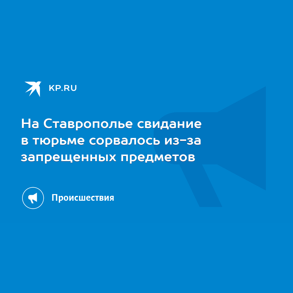 На Ставрополье свидание в тюрьме сорвалось из-за запрещенных предметов -  KP.RU