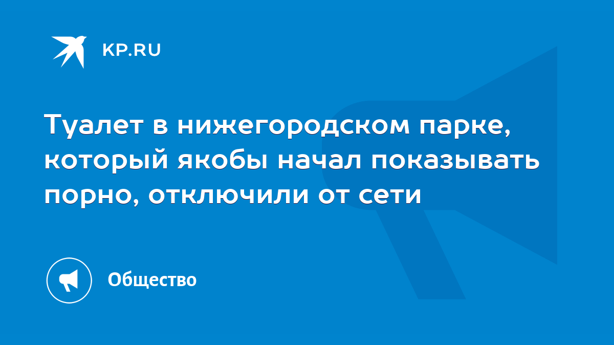 Туалет в нижегородском парке, который якобы начал показывать порно,  отключили от сети - KP.RU