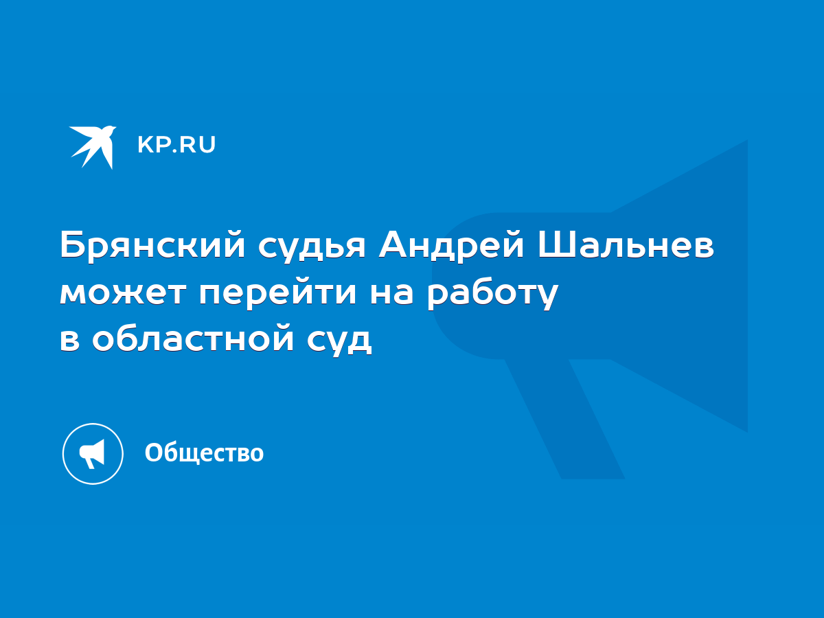 Брянский судья Андрей Шальнев может перейти на работу в областной суд -  KP.RU